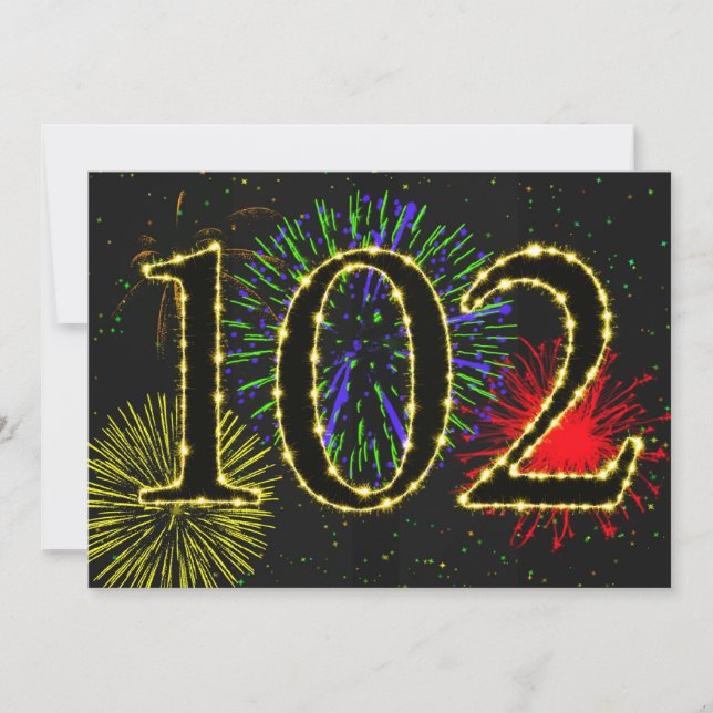 102nd birthday party invitate invitation (Front)