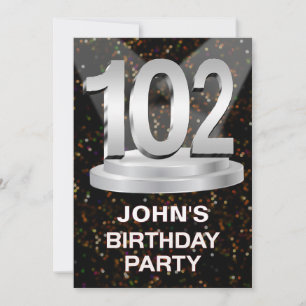 102nd Birthday Party Invitation Add a Name