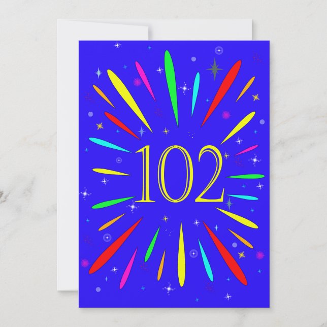 102nd Birthday Party Invitation Explosion  (Front)