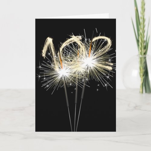 102nd Birthday Sparklers on Black Card