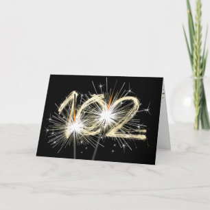 102nd Birthday Sparklers on Black Card