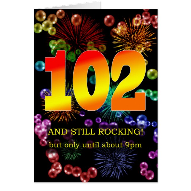 102nd Birthday Still Rocking Cards (Front)