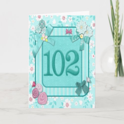 102nd card with flowers