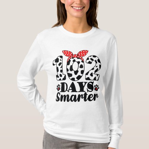 102nd Day of School Teacher Dalmatian 100 Days Sma T_Shirt