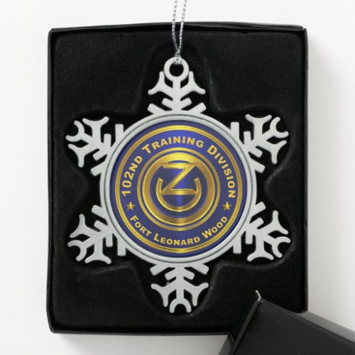 102nd Training Division  Snowflake Pewter Christmas Ornament