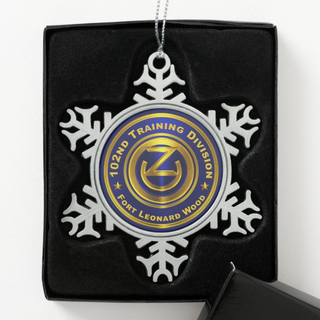 102nd Training Division  Snowflake Pewter Christmas Ornament (Box)