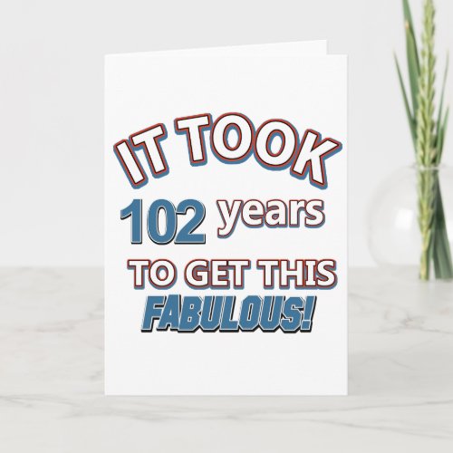 102nd year designs card