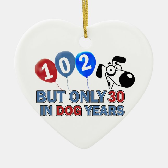 102th year old designs ceramic ornament (Front)