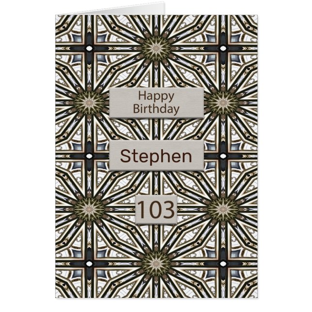 103rd Birthday Abstract Mandala Design Cards (Front)