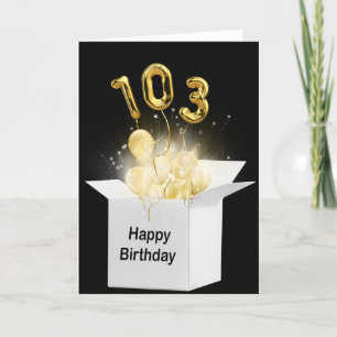 103rd Birthday Balloons In White Box Card