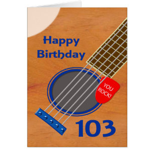 103rd Birthday Guitar Player Birthday Cards
