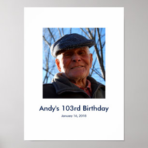 103rd Birthday photo custom Sign In Party Board