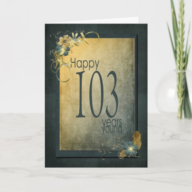 103rd Birthday-vintage frame Card (Front)
