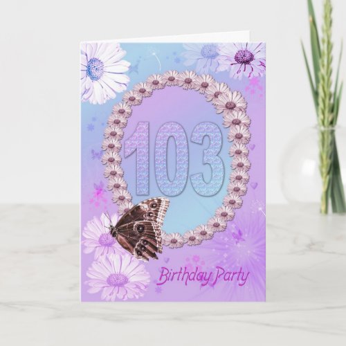 103rd Bithday party Invitation