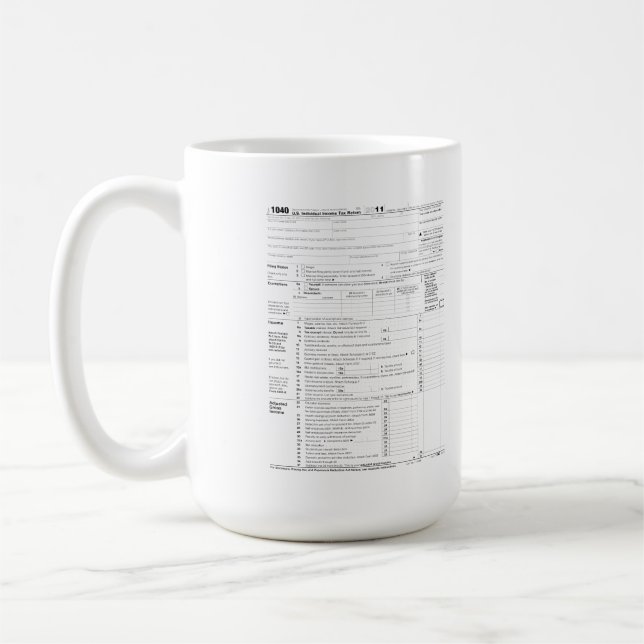 1040 Income Tax Form Coffee Mug (Left)