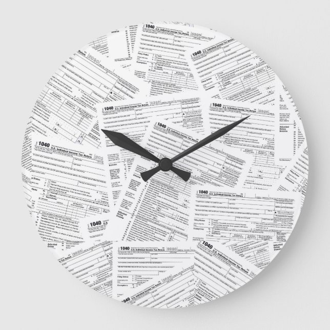 1040 income tax forms large clock (Front)