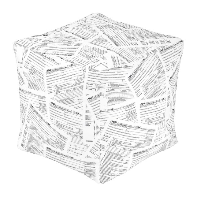 1040 Tax Forms Pouf (Angled Back)