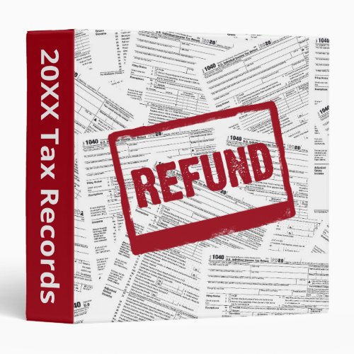 1040 Tax Forms with Refund Stamp 3 Ring Binder