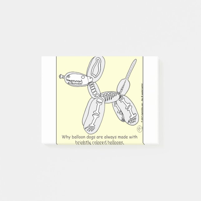 1048 Balloon Dog Anatomy cartoon Post-it Notes (Front)
