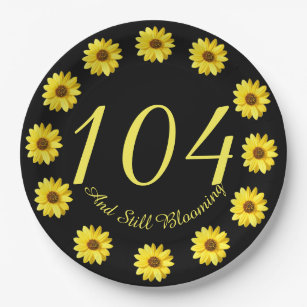104 and Still Blooming 104th Birthday Plates