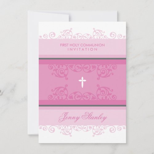 104 Gina :: COMMUNION INVITES :: curls 2P
