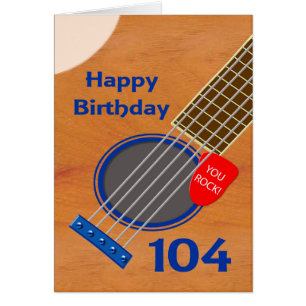 104th Birthday Guitar Player Birthday Cards