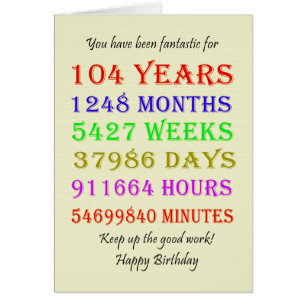 104th Birthday Milestones Cards