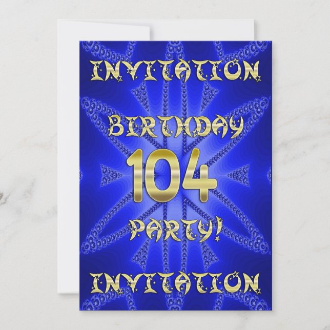 104th Birthday party invitation (Front)