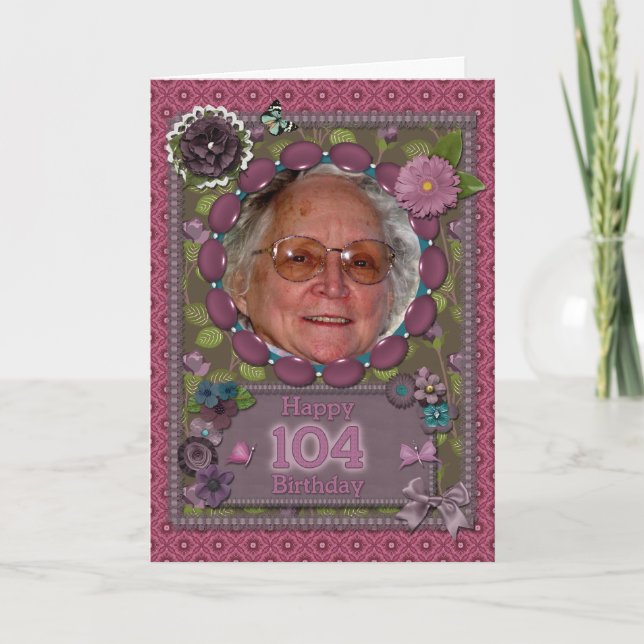 104th birthday Photo card (Front)