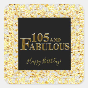 105 Birthday  Square Sticker