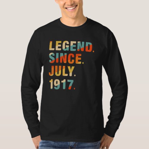 105th Birthday  105 Years Old Legend Since July 19 T_Shirt