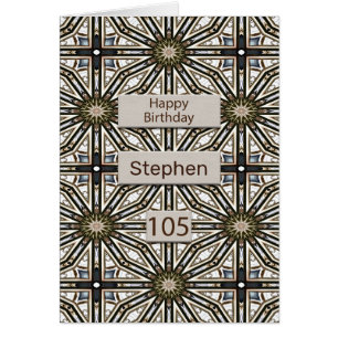 105th Birthday Abstract Mandala Design Cards
