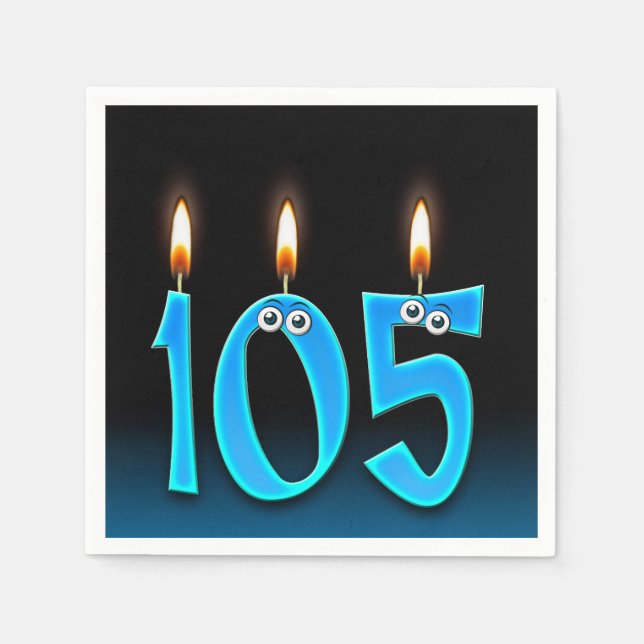 105th birthday candle with eyeballs napkins (Front)