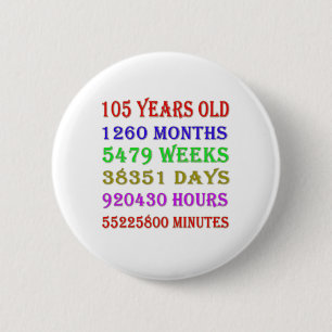 105th  Birthday Milestones Button