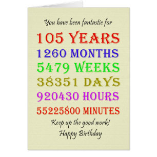 105th Birthday Milestones Cards