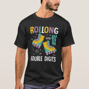 105th Birthday Rolling Into 105 Year Old Double Di T-Shirt