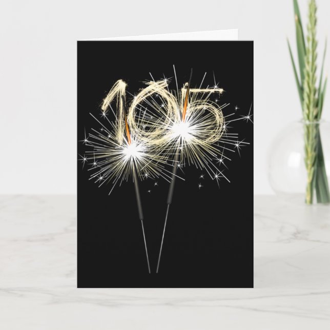 105th Birthday Sparklers on Black   Card (Front)