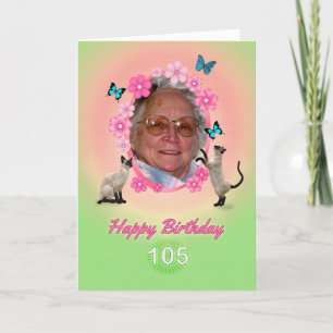105th photo card with cats and butterflies,