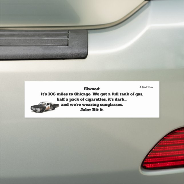 106 Miles To Chicago - Car Bumper Magnet (In Situ)