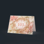 106rd Birthday card for sister, pearls and petals<br><div class="desc">103rd birthday greetings for sister with pearls and petals. A beautiful way to wish your sister a happy birthday. Pink pearls lie an a bed of pink and white petals. A very feminine card for a woman. Celebrate a sister's birthday with petals and pearls. A really elegant card to give...</div>