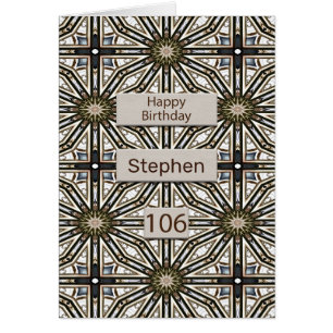 106th Birthday Abstract Mandala Design Cards
