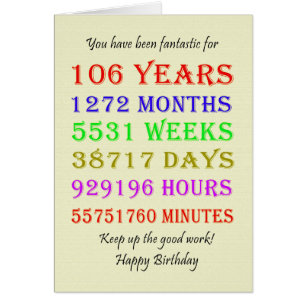 106th Birthday Milestones