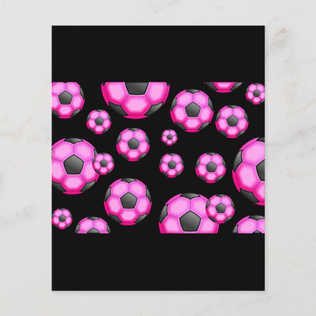 107 PINK SOCCER BALL SPORTS TEAM PATTERN WALLPAPER FLYER (Front)