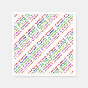 107th Birthday Milestones Napkins