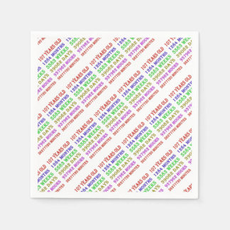 107th Birthday Milestones Napkins
