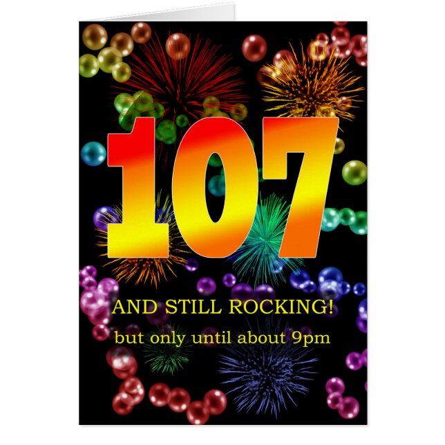 107th Birthday Still Rocking Cards (Front)