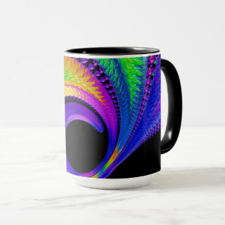 108-39 metallic rainbow crescent moon mug