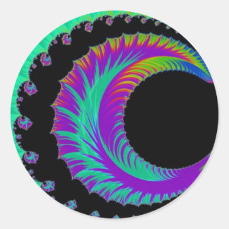 108-47 blue & purple crescent moon classic round sticker