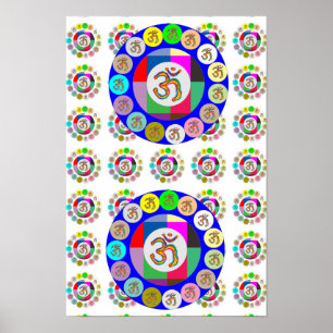 108 Chant : OM MANTRA OmMantra Pattern Poster