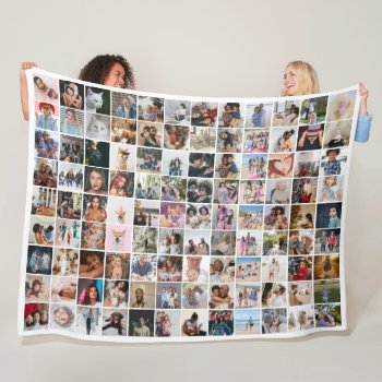 108 Photo Collage  Unique Personalized Diy Custom Fleece Blanket by Ricaso at Zazzle